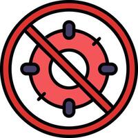 Prohibited Sign Line Filled Icon vector