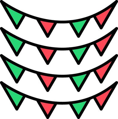 Celebration Flag Line Filled Icon