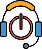 Headphones Line Filled Icon vector