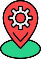Location Line Filled Icon vector