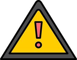 Warning Sign Line Filled Icon vector