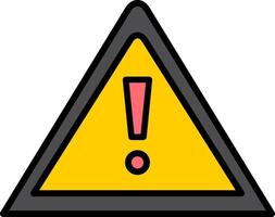 Warning Sign Line Filled Icon vector