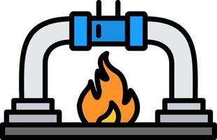 Gas Pipeline Line Filled Icon vector