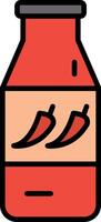 Chilli Sauce Line Filled Icon vector