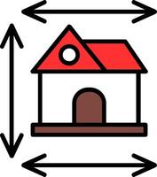 Home Dimensions Line Filled Icon vector