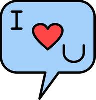 I Love You Line Filled Icon vector
