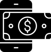 Mobile Money Glyph Icon vector