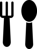 Spoon And Fork Glyph Icon vector