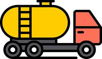 Tank Car Line Filled Icon vector