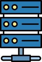 Server Rack Line Filled Icon vector