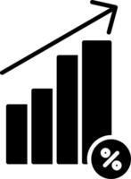 Interest Rate Glyph Icon vector