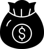 Money Bag Glyph Icon vector