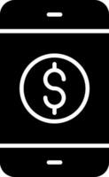 Mobile Banking Glyph Icon vector
