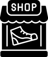 icono de glifo de tienda de zapatos vector