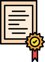 Certificate Line Filled Icon vector