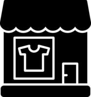 ropa tienda glifo icono vector