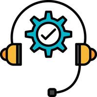 Technical Support Line Filled Icon vector