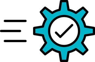 Gears Line Filled Icon vector