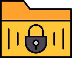 Secure Folder Line Filled Icon vector