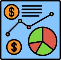 Financial Data Line Filled Icon vector