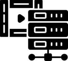 multimedia base de datos glifo icono vector