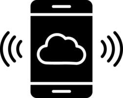 Mobile Cloud Glyph Icon vector