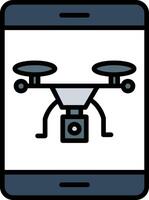 Drone Line Filled Icon vector