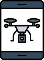 Drone Line Filled Icon vector