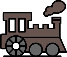 Steam Train Line Filled Icon vector