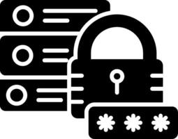 Secure Database Glyph Icon vector