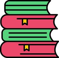 Books Line Filled Icon vector