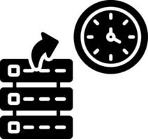 reloj hora glifo icono vector