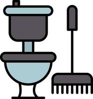 Toilet Line Filled Icon vector