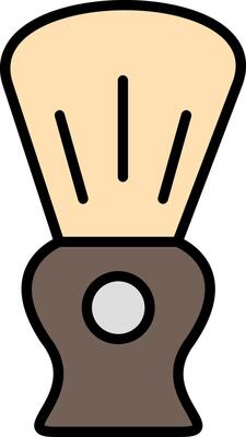 Shaving Brush Line Filled Icon