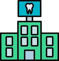 icono lleno de línea de cuidado dental vector