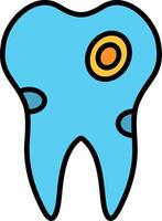 Caries Line Filled Icon vector