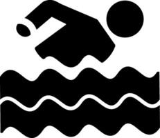 icono de glifo de natación vector
