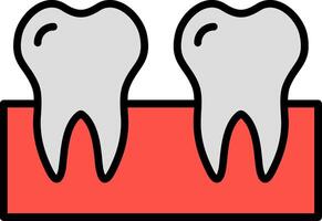 Teeths Line Filled Icon vector