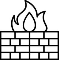 icono de línea de firewall vector