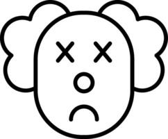 Clown Line Icon vector