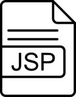 JSP File Format Line Icon vector