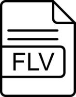 flv archivo formato línea icono vector