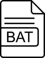 BAT File Format Line Icon vector