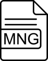 MNG File Format Line Icon vector