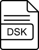 dsk archivo formato línea icono vector