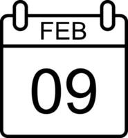 febrero línea icono vector