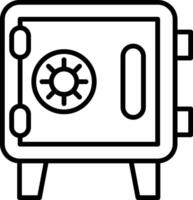 Safe Box Line Icon vector