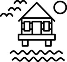 Beach Villa Line Icon vector