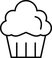 icono de línea de muffin vector