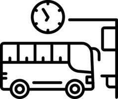 icono de la línea de la estación de autobuses vector